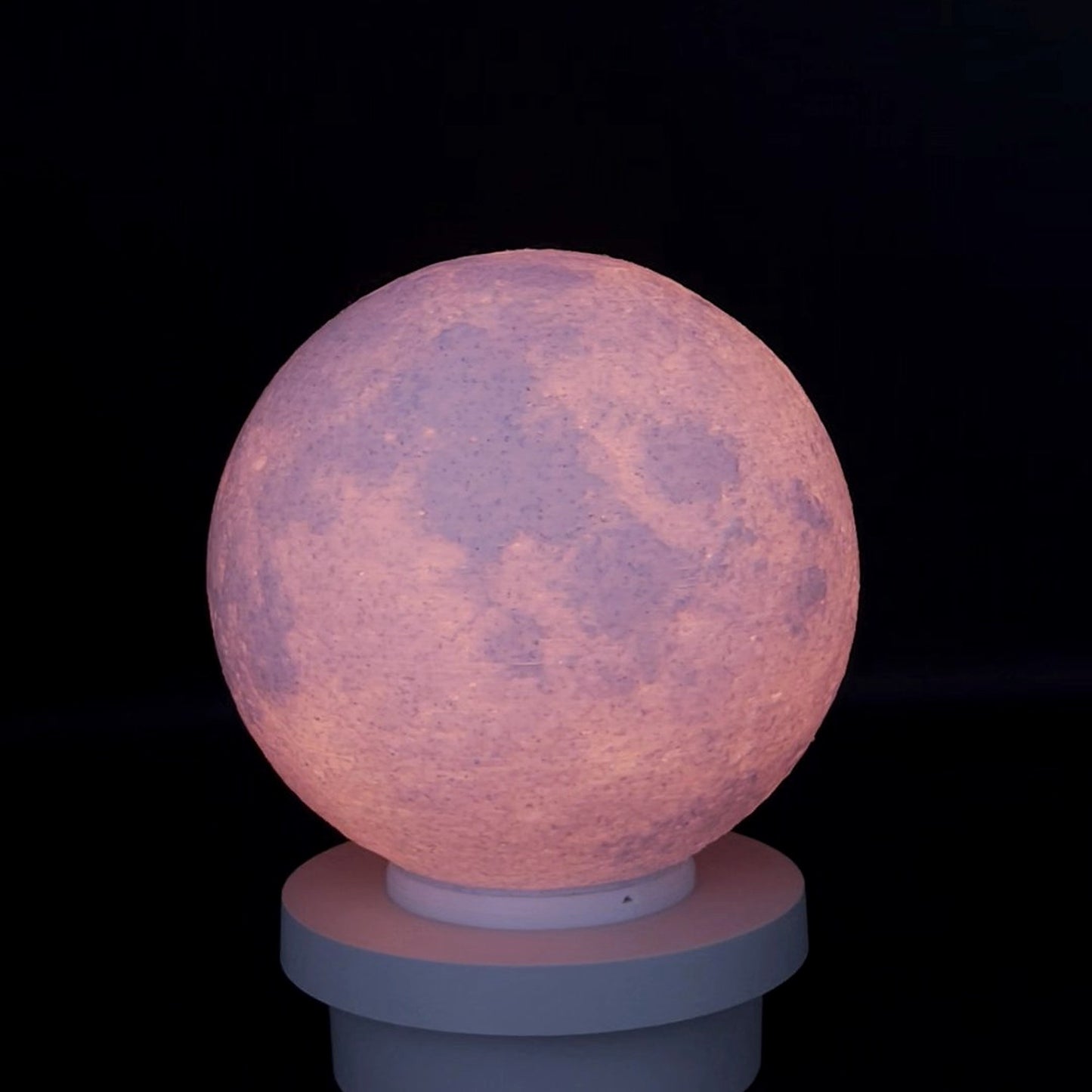 Moon Lamp · 3D Printed with Craters & Color-Shifting Glow