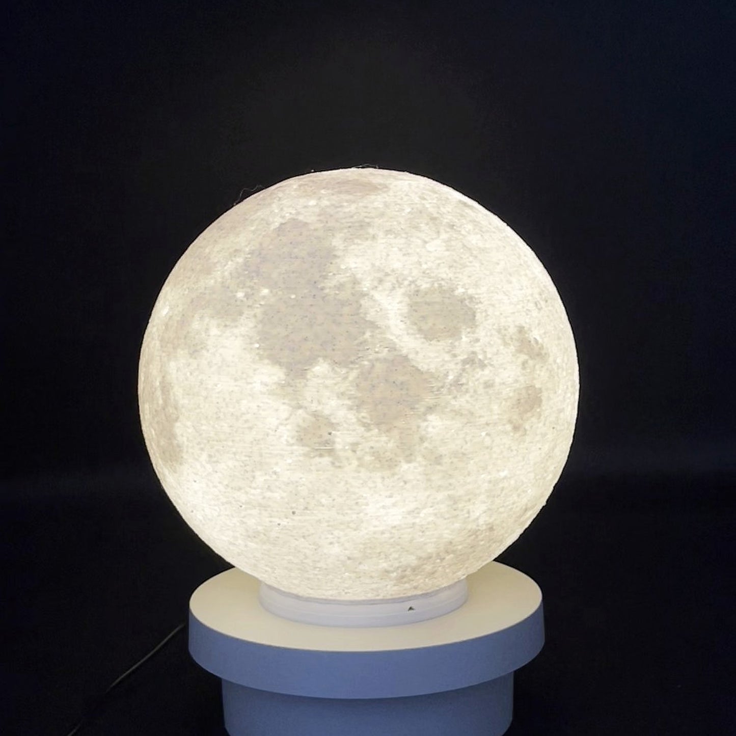 Moon Lamp · 3D Printed with Craters & Color-Shifting Glow