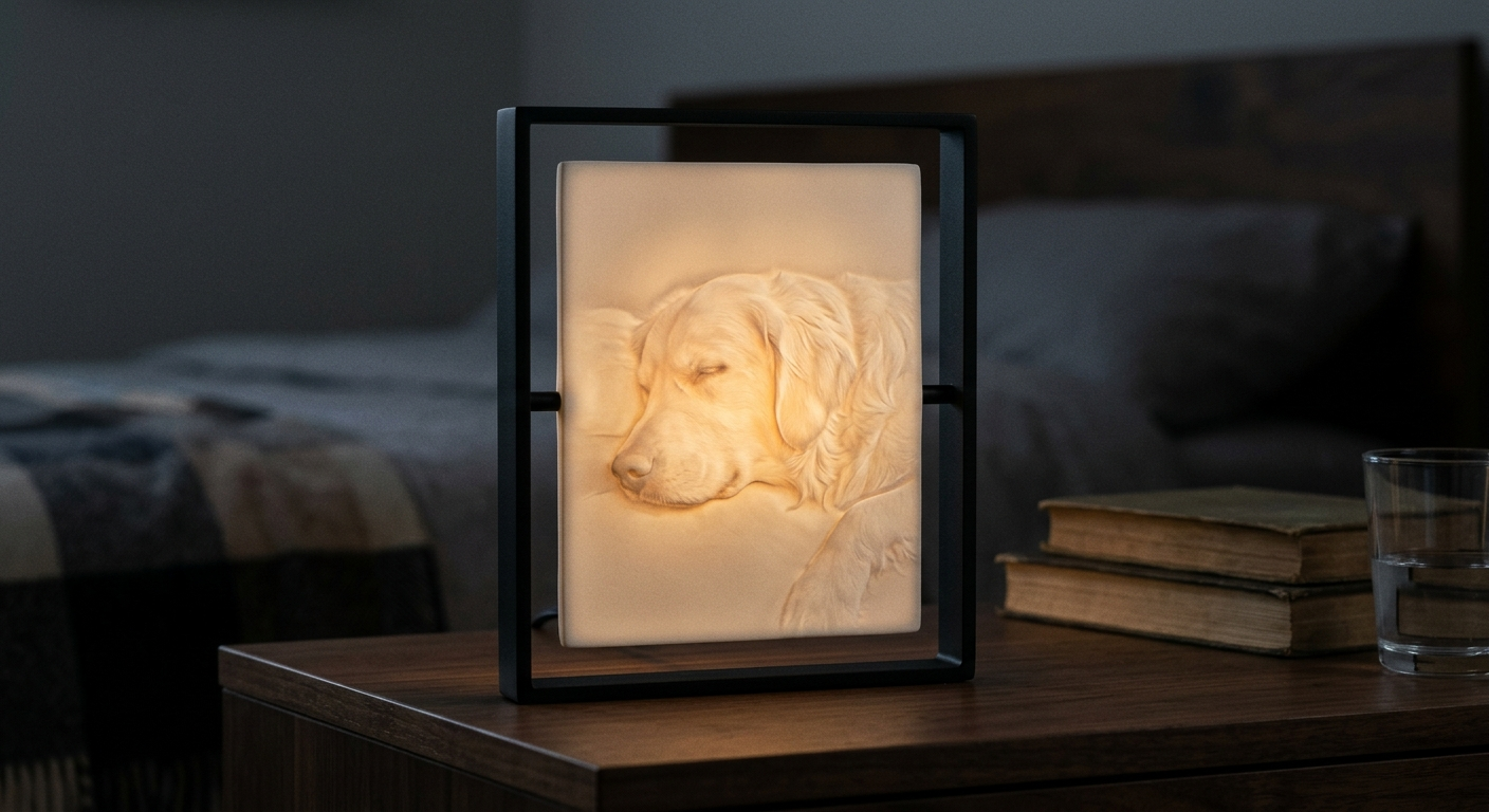 Memory Lamp · Custom Pet Portrait Light